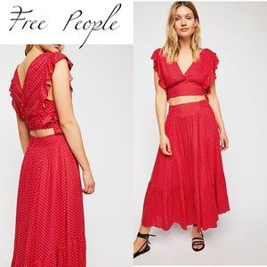 Free People Polka Dot Skirt Set